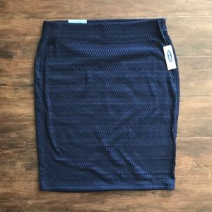 NWT Navy Old Navy Dot Lace Medium Pencil Skirt